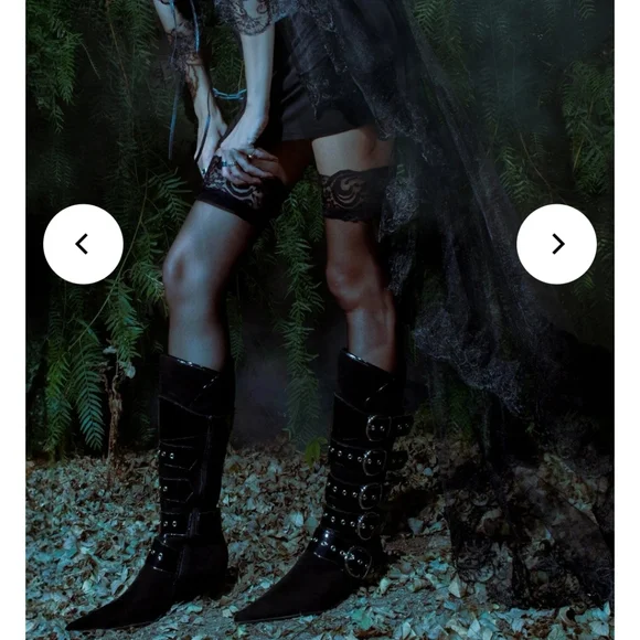 Jeffert Campbell Seatbelt Suede Patent Leather Boots Buckle Designer #61 - Picture 5 of 15